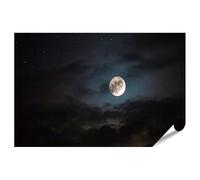 islandburner Empire Interactive - Póster de luna plateada tras nubes en el cielo nocturno - gran formato - Edición I2