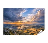 islandburner Empire - Póster de gran calidad con una hermosa puesta de sol sobre el paisaje con lago y montañas