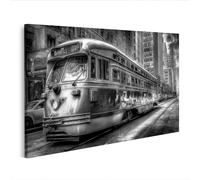 islandburner Imagen sobre lienzo Antiguo tranvía en San Francisco Blanco y Negro Mural - Edición E1