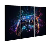 islandburner Imagen sobre lienzo Brillante Luz de Neón Gamepad Ki Genera Cuadros Murales Póster JCEO-3P