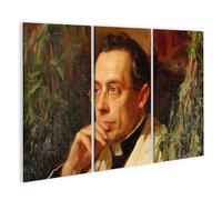 islandburner Imagen sobre lienzo Científico reflexivo en la sala de estudio con plantas de guisantes - 3 piezas