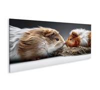 islandburner Imagen sobre lienzo Conmovedor Conejillo de Indias Encuentro Mural Sala de Estar Para Amigos Animales - Panorama