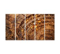 islandburner Imagen sobre lienzo de primer plano de un tronco viejo con gotas de resina - 5 piezas XXL