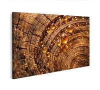 islandburner Imagen sobre lienzo de primer plano de un viejo tronco con gotas de resina - Edición C1