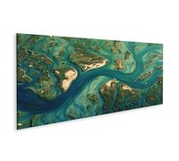 islandburner Imagen sobre lienzo Delta del río Esmeralda Vista aérea de la naturaleza - Panorama