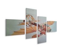 islandburner Imagen sobre lienzo detallada máquina voladora estilo Leonardo da Vinci - 4 piezas - Edición B1