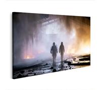 islandburner Imagen sobre lienzo Dramática Obra de Arte de Bomberos para Oficina y Salón Para Héroes de la Vida cotidiana - Edición N1