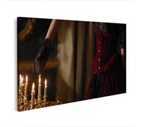 islandburner Imagen sobre lienzo Elegancia mística: Corsé de terciopelo a la luz de las velas Perfecto para el dormitorio - Edición J2