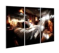 islandburner Imagen sobre lienzo Elegante dormitorio interior en un yate de vela - 3 piezas