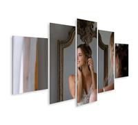 islandburner Imagen sobre lienzo Elegante Espejo Silueta Mural Dormitorio Para Románticos - 5 Piezas