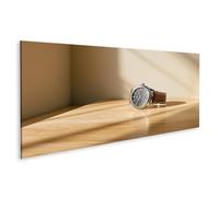 islandburner Imagen sobre lienzo Elegante reloj de pulsera con correa de cuero y esfera gris - Panorama