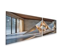 islandburner Imagen sobre lienzo Fascinante Geometría Modelo Papel Mural Salón Para Los Amantes del Diseño - 2 Piezas