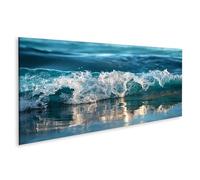 islandburner Imagen sobre lienzo Fascinante ola congelada mural Sala de estar Para amantes de la naturaleza - Panorama