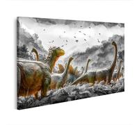 islandburner Imagen sobre lienzo Fascinante paisaje de dinosaurios mural para habitación infantil para pequeños exploradores - Edición J1