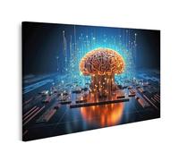 islandburner Imagen sobre lienzo Inteligencia Artificial Cerebro Digital Tecnología Abstracta Futurista 2 Cuadros Murales Póster