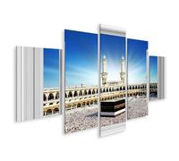 islandburner Imagen sobre lienzo La Meca Vista desde una ventana abierta a la Kaaba en el centro de la mezquita Cuadros Murales 170x80cm