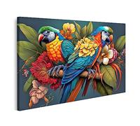 islandburner Imagen sobre lienzo loros coloridos Pájaro Colorido Flores Tropicales Animales Salvajes Pájaros Cuadros Murales Póster JCEK-1P