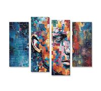 islandburner Imagen sobre lienzo Mosaico Cara Puzzle Ilustraciones Vistoso Abstracto Fragmentos Facial Cuadros Cuadros Murales Póster