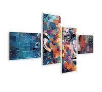 islandburner Imagen sobre lienzo Mosaico Cara Puzzle Ilustraciones Vistoso Abstracto Fragmentos Facial Cuadros Cuadros Murales Póster
