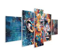 islandburner Imagen sobre lienzo Mosaico Cara Puzzle Ilustraciones Vistoso Abstracto Fragmentos Facial Cuadros Cuadros Murales Póster