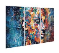 islandburner Imagen sobre lienzo Mosaico Cara Puzzle Ilustraciones Vistoso Abstracto Fragmentos Facial Cuadros Cuadros Murales Póster