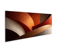 islandburner Imagen sobre lienzo Mural abstracto en cálidos tonos terracota - Panorama