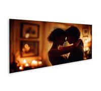 islandburner Imagen sobre lienzo Mural romántico: Pareja bailando lento a la luz de las velas - Panorama