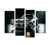 islandburner Imagen sobre lienzo Representación detallada de un coche antiguo Muscle Cars con un diseño elegante como Mustang Shelby cuadros murales póster