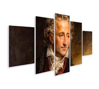 islandburner Imagen sobre lienzo Retrato clásico de un hombre con cabello rizado y mirada reflexiva - 5 piezas