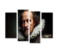 islandburner Imagen sobre lienzo Retrato clásico de un poeta a la luz de las velas - 4 piezas