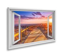 islandburner Imagen sobre lienzo Vista Ventana Playa puesta de sol cerca de Almería Cabo De Gata Nijar Parque Natural Almer A España Andalucía Efecto Magnífico Mural Lienzo Lienzo XCWK
