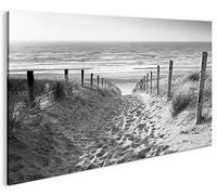 islandburner Islandburner Imagen sobre lienzo camino al mar en blanco y negro 1p XXL Póster lienzo decorativo para salón