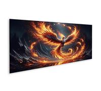 islandburner Mural Fénix Volando Fuego Ardiente de las Cenizas Criatura Mítica en Lienzo Imágenes Imagen Póster