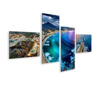 islandburner Mural sobre lienzo con diseño de amanecer en la costa este de Corea - Imagen panorámica - 4 piezas - Edición O1