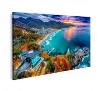 islandburner Mural sobre lienzo con imagen panorámica de la costa este de Corea al amanecer - Edición S1