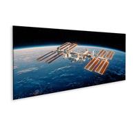 islandburner Mural sobre lienzo Estación Espacial Internacional sobre la Tierra - Para los amantes del espacio - Panorámica