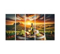 islandburner Mural Vino con barril en viñedo en Chianti, Toscana, Italia sobre lienzo, cuadro de póster