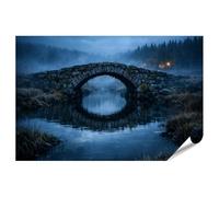 islandburner Póster de alta calidad con arco de piedra abandonado sobre aguas tranquilas - Mural para amantes de la naturaleza - gran formato