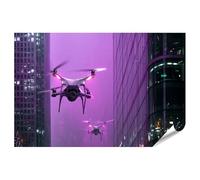 islandburner Póster de alta calidad con diseño de drones futuristas, imagen urbana, oficina para entusiastas de la tecnología, formato grande