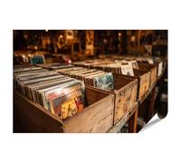 islandburner Póster de alta calidad con estantes de madera y placas de jazz, formato grande