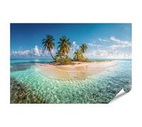 islandburner Póster de alta calidad con paisaje de isla tropical con aguas claras y palmeras - gran formato