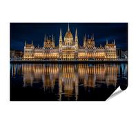 islandburner Póster de alta calidad, diseño del majestuoso Parlamento Budapest, para salón, para aficionados a los viajes, formato grande, edición S1