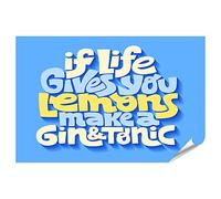 islandburner Póster de imagen XXL Si la vida te da limones, haz una ginebra y un vector tónico de Ic Premium Imágenes Impresión de fotos IQQC-PKL