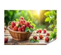 islandburner Póster de primera imagen de fresas frescas de jardín ecológico para comida cruda, platos dulces, mermelada, jugo, jarabe, imágenes de alta calidad, impresión fotográfica