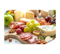 islandburner Póster de primera imagen exquisitamente arreglada selección de queso, carne, frutas, nueces y aperitivos Comedor Delicature Imágenes premium Impresión fotográfica