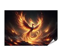 islandburner Póster Fénix Vuela Fuego Ardiente de las Cenizas Criaturas Fantásticas Imagen Premium Impresión Fotográfica