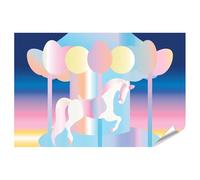 islandburner Póster premium con diseño de caballo de carrusel mágico mural para habitación infantil para pequeños soñadores, formato grande