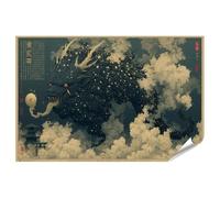 islandburner Póster premium con diseño de dragón místico para sala de estar para los amantes de la cultura y la fantasía - estándar