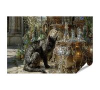 islandburner Póster premium con diseño de gato místico y caldero de bruja para salón, perfecto para los amantes de la magia, estándar