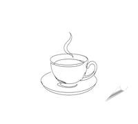 islandburner Póster premium con estilo de línea de café para cocina y comedor, perfecto para los amantes del café, estándar